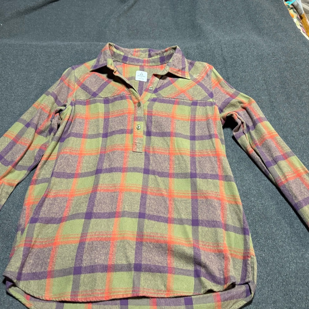 Ascend Kids Plaid Shirt - Purple, Green, and Orange